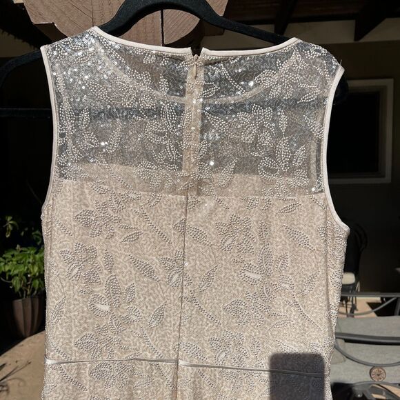 Ralph Lauren Formal Dress Women 10 Champagne Nude Sequin Sleeveless Party - Picture 10 of 13